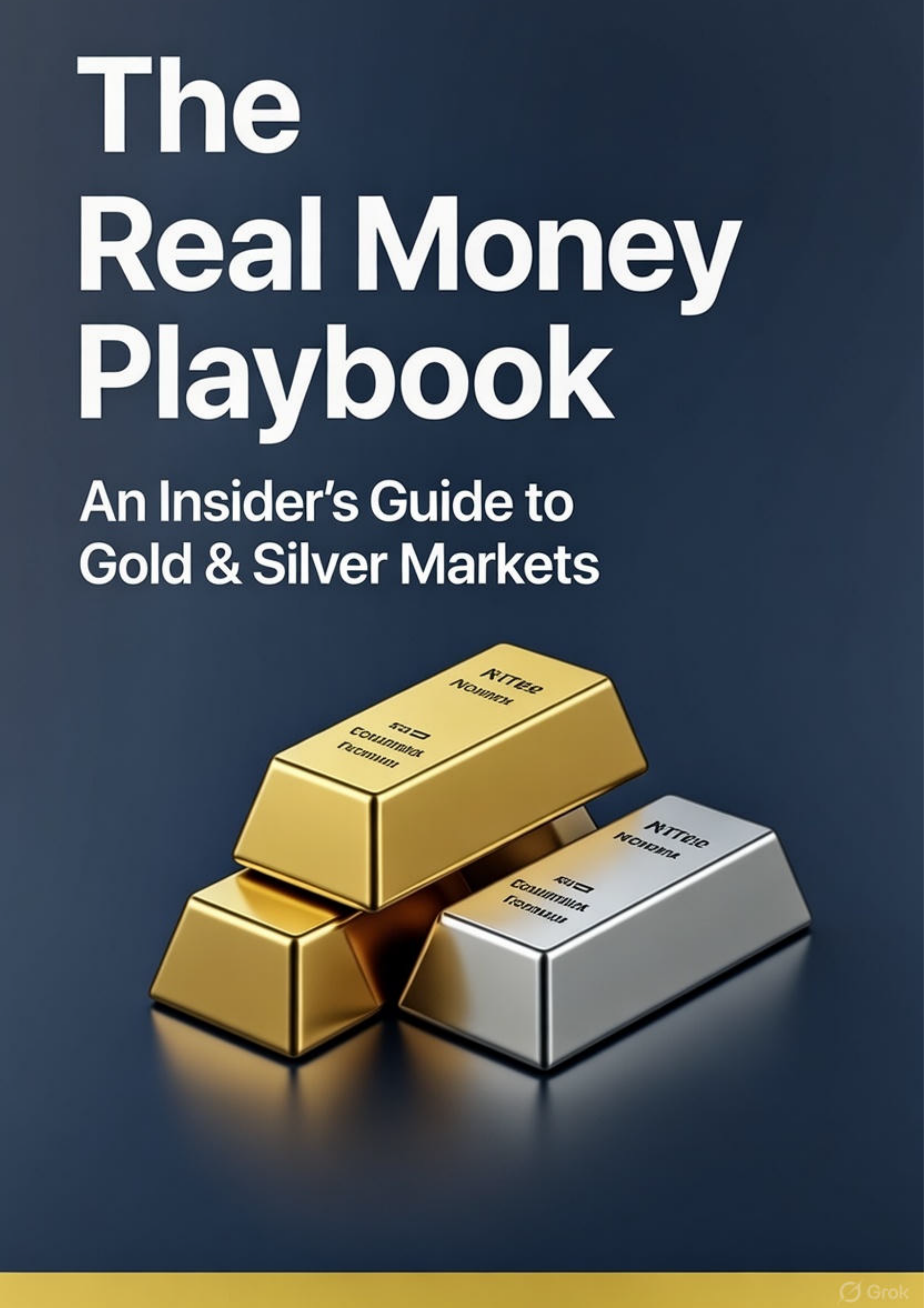 Gold and Silver Playbook cover — a comprehensive guide to understanding precious metals markets